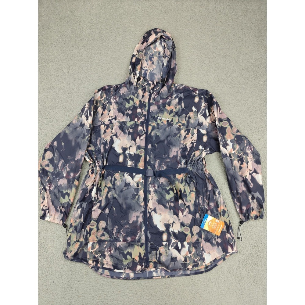 Columbia‎ Parkville Jacket Womens XL Multicolor Camo Hooded Long Wind Omni-Shade